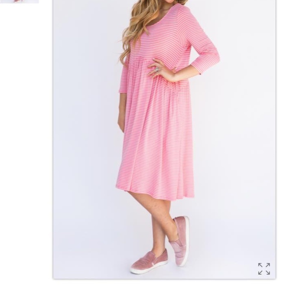 Sway dress coral stripe